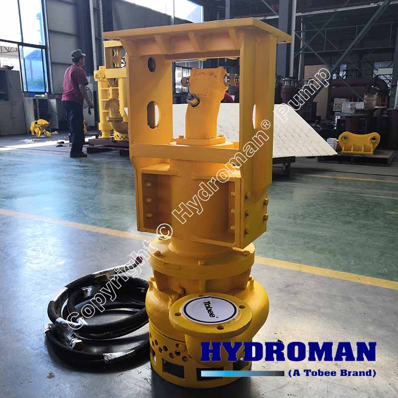 Excavator submersible hydraulic dredging pump