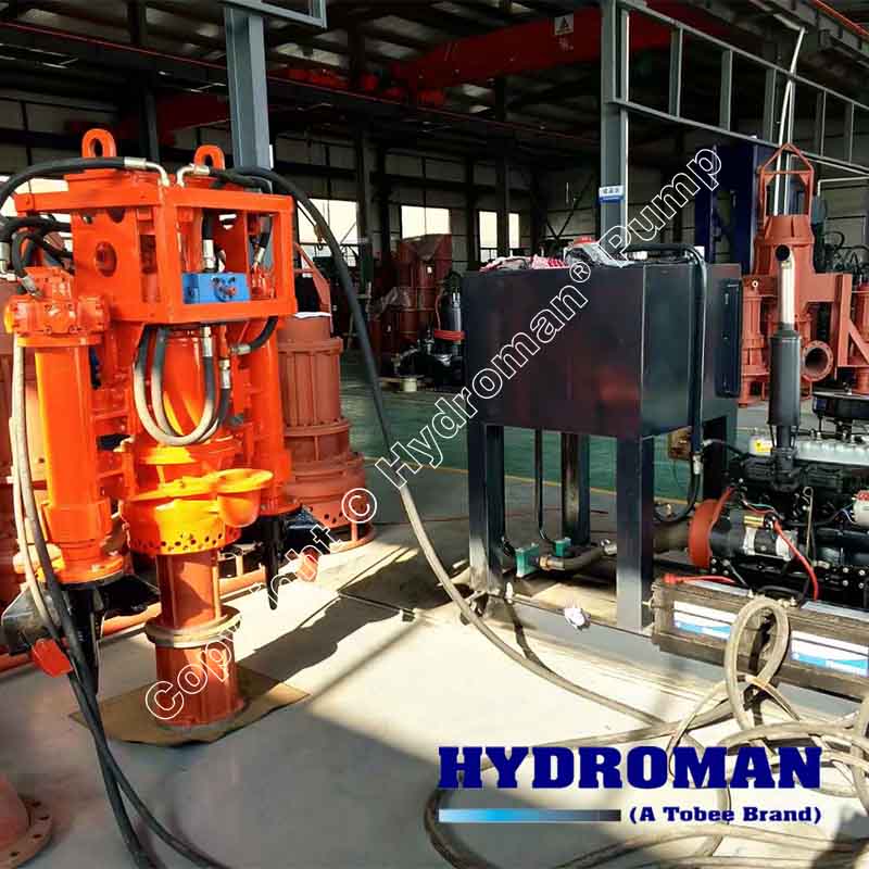 Hydraulic submersible slurry pump