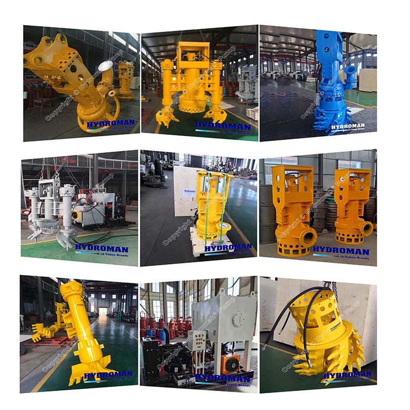 Hydraulic submersible slurry pumps